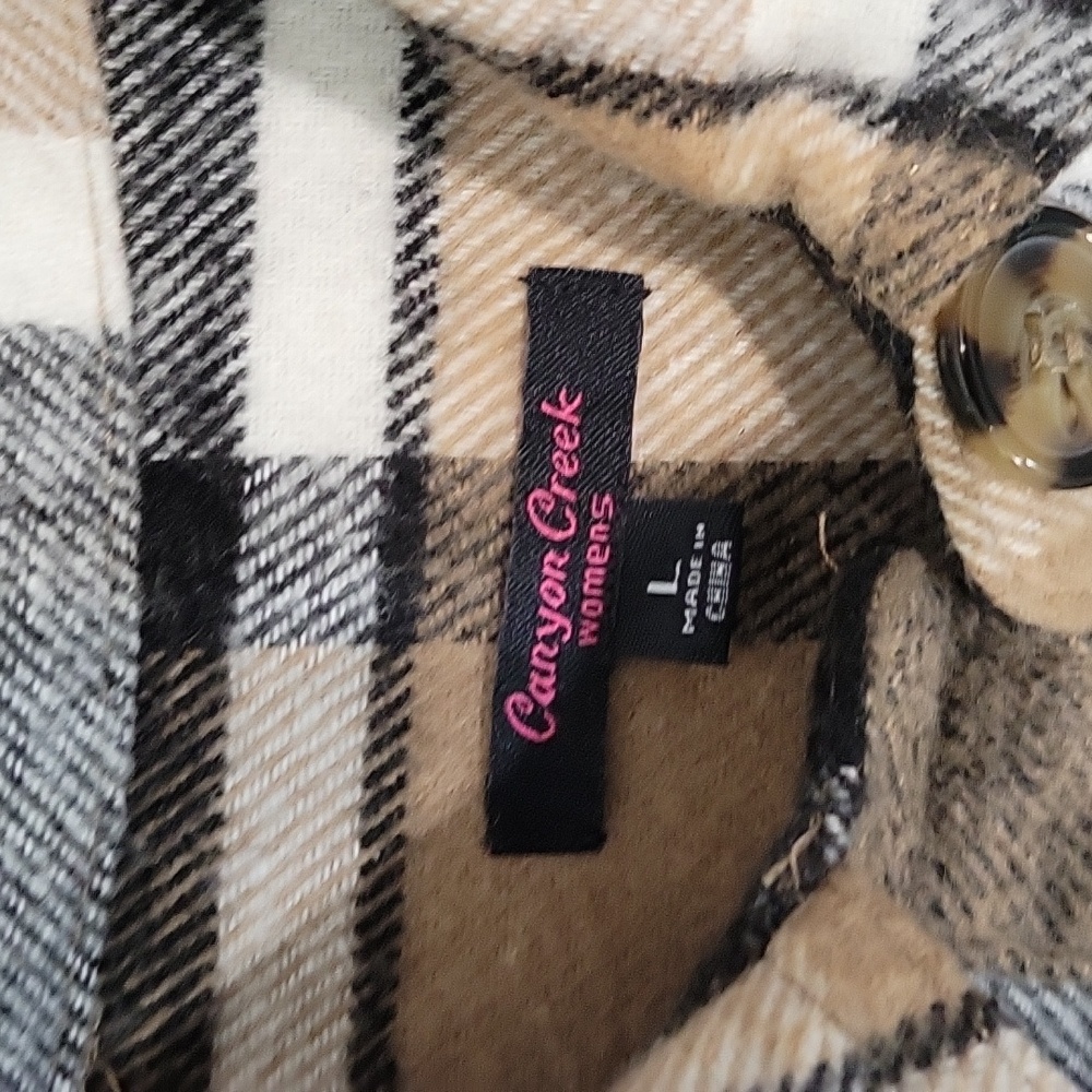 Plaid Button-Up Shirt Jacket - Picture 2 of 2